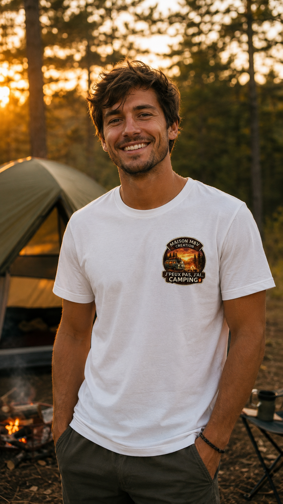 T-shirt "J'peux pas, j'ai camping" 🏕️