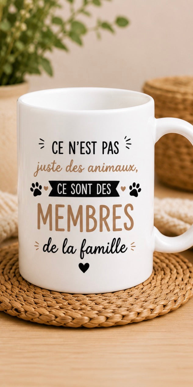 Mug photo animaux – Ma meute, mon bonheur 🐶🐱