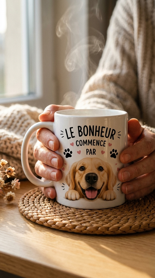 Mug "Le bonheur commence par une truffe humide" 🐾