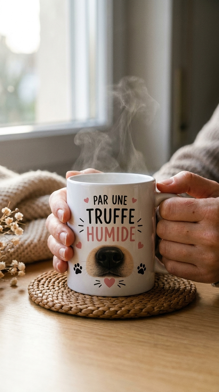 Mug "Le bonheur commence par une truffe humide" 🐾