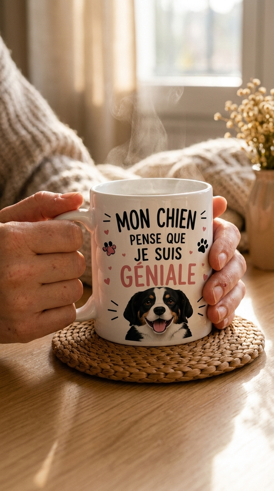 Mug "Mon chien pense que je suis géniale" 🐶