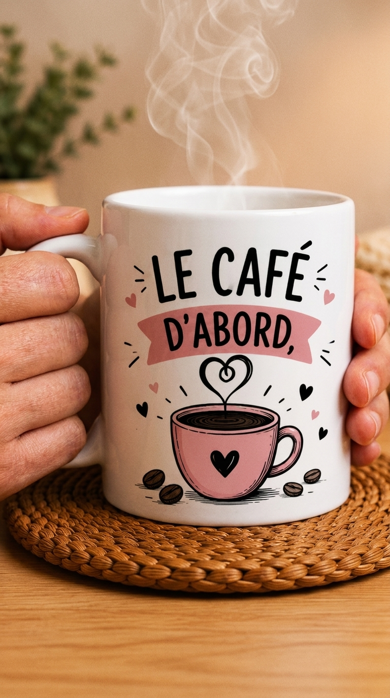 Mug "Le café d'abord, les problèmes ensuite" ☕