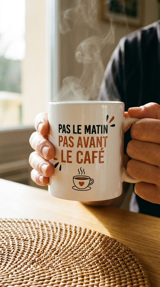 Mug "Pas le matin, pas avant le café" ☕
