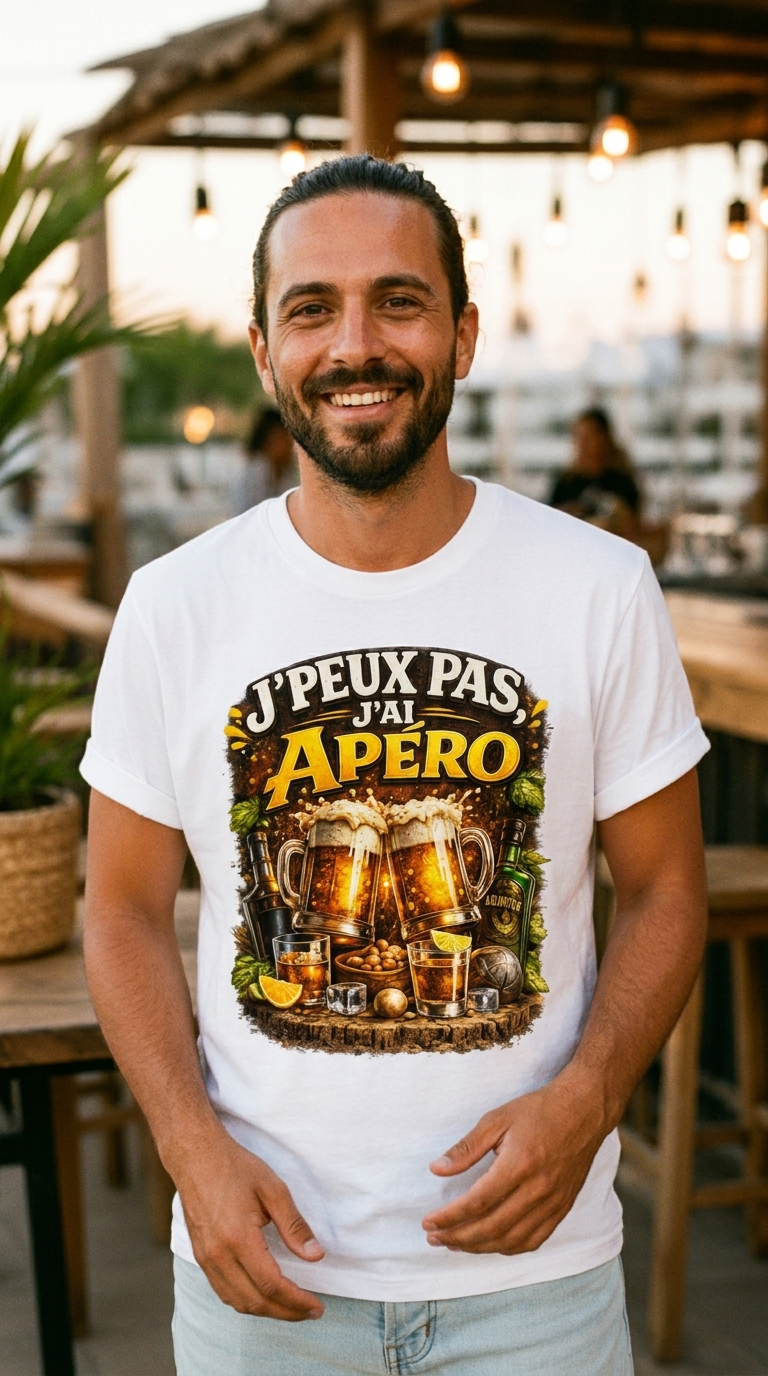 T-shirt "J'peux pas, j'ai apéro" 🍻